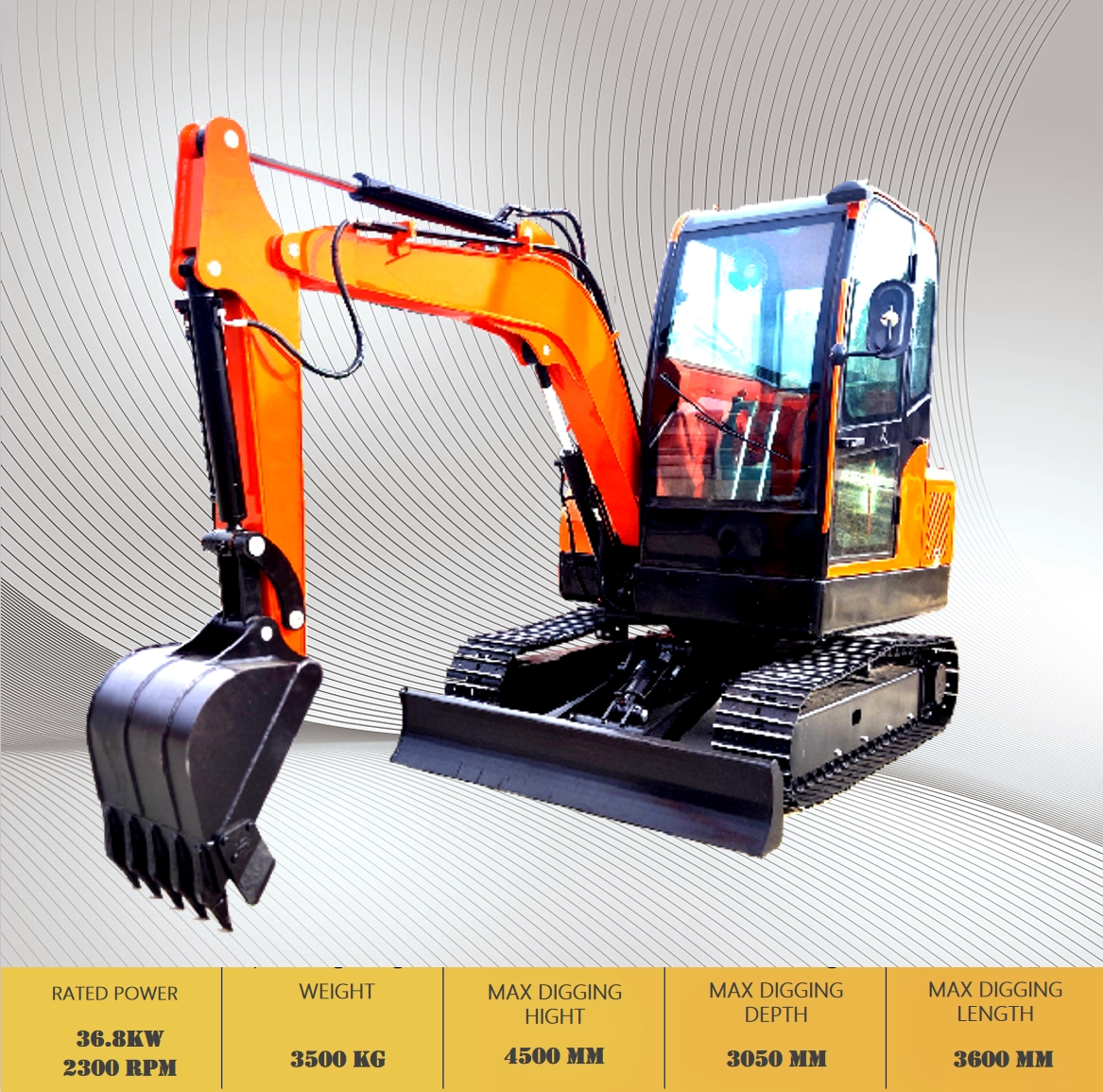 3.5-Ton Mini-Excavator / Kubota / Yanmar Engine (Euro V / EPA) - RISING ...